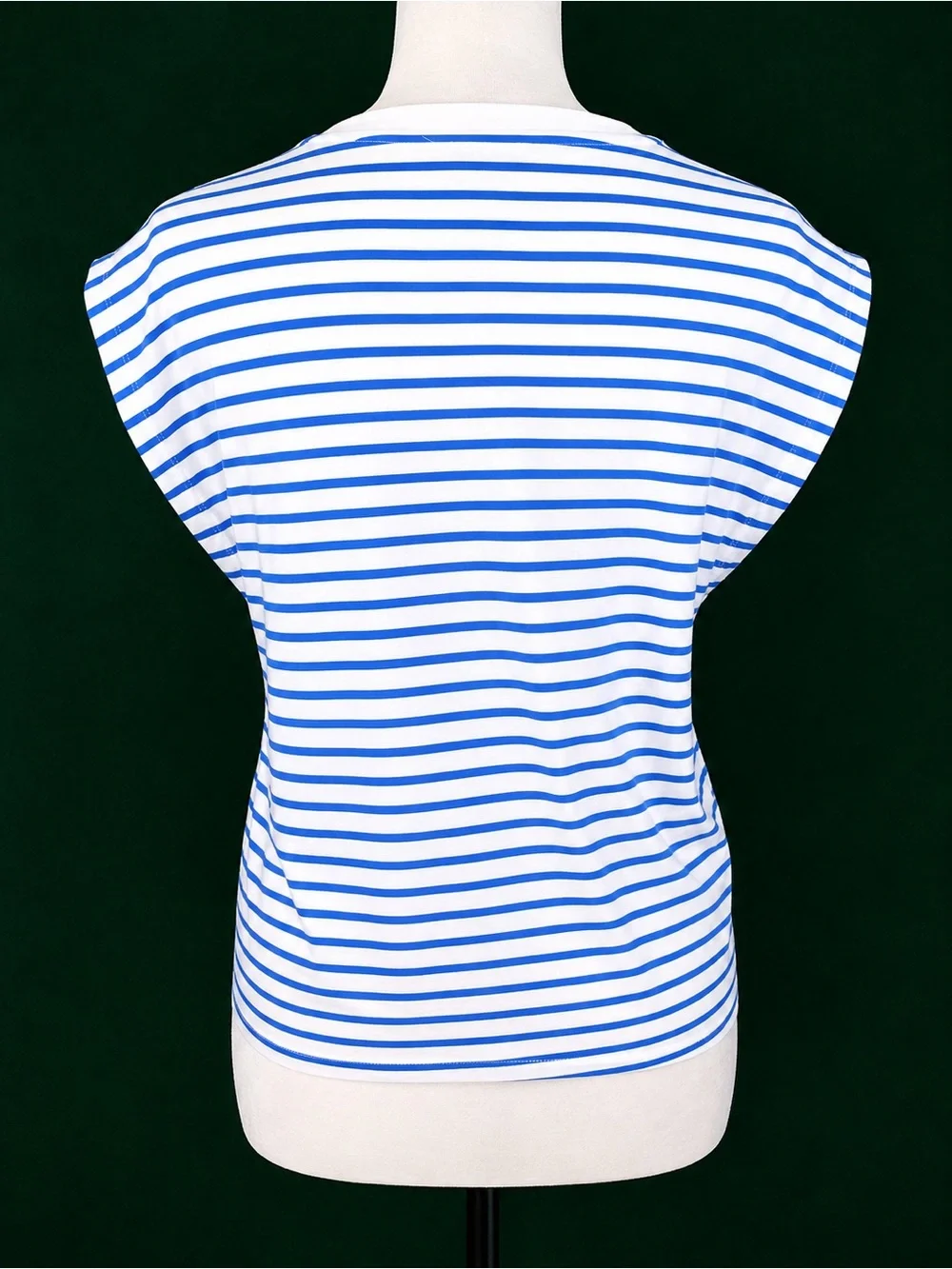 Molly Bracken White & Blue Striped Short Sleeve Tie-Hem Tee